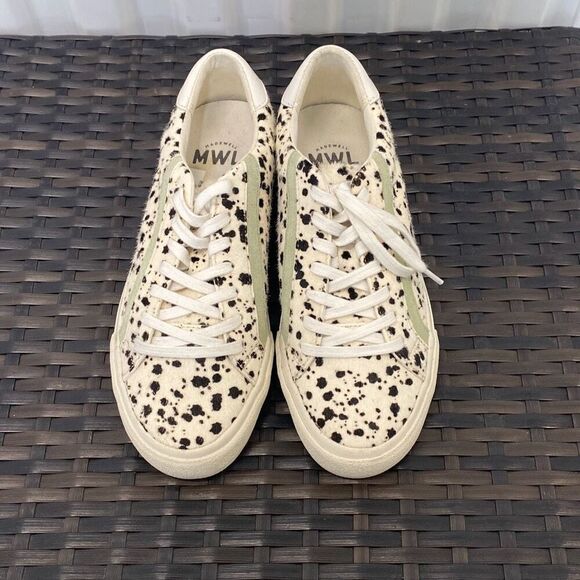Madewell sidewalk splatter paint calf hair sneakers women’s size 8 - Picture 4 of 5